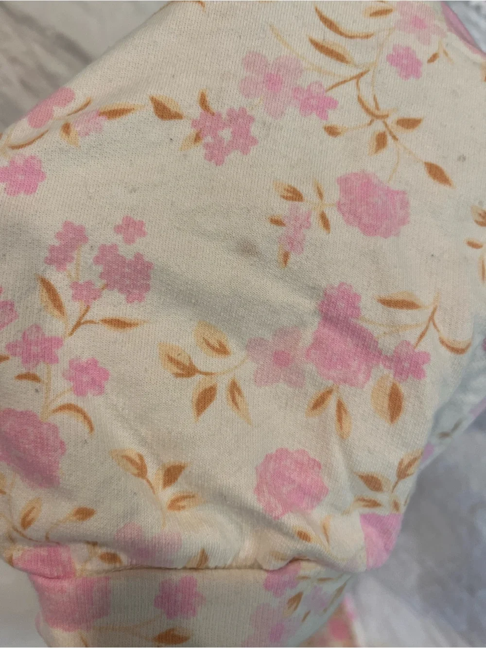 Nicole Miller Cream Hoodie Set with Pink Floral Print
